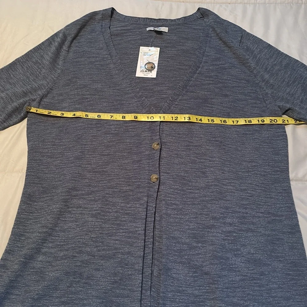 Croft & Barrow blue Short Sleeve Button Down Cardigan Size M NWT